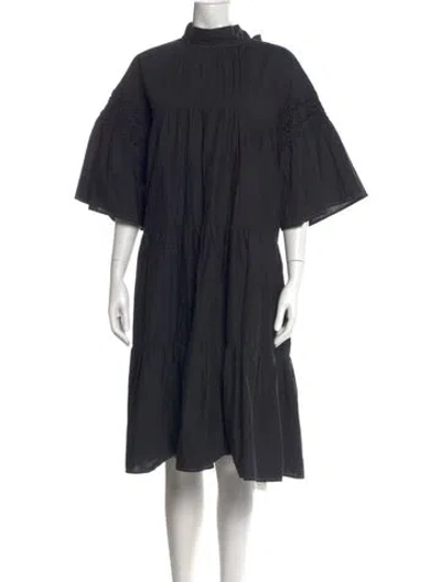 Pre-owned Merlette Midi Length Dress In Black