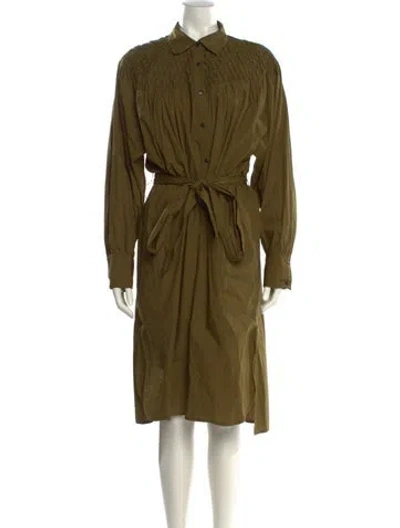 Pre-owned Merlette Midi Length Dress In Green