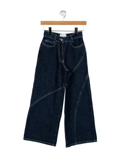 Pre-owned Merlette Mid-rise Wide Leg Jeans In Blue
