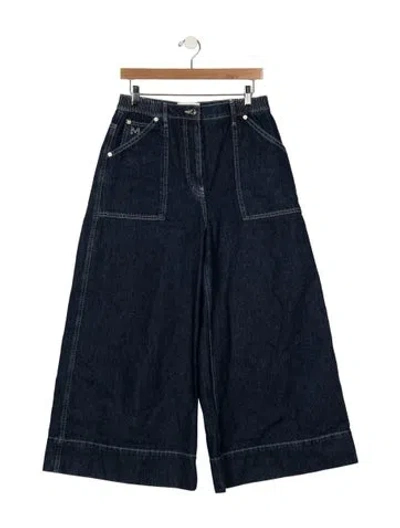 Pre-owned Merlette Mid-rise Wide Leg Jeans In Blue