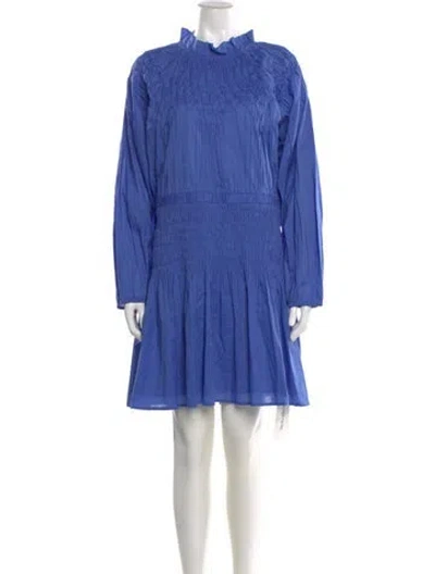 Pre-owned Merlette Mock Neck Mini Dress W/ Tags In Blue