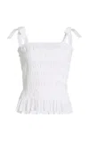 Merlette Morgon Cotton-voile Top In White