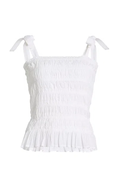 Merlette Morgon Cotton-voile Top In White