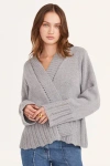 Merlette Women's Nexilis Pointelle-trimmed Wool-blend Wrap Cardigan In Stone