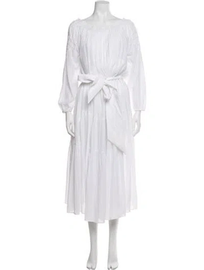 Pre-owned Merlette Off-the-shoulder Long Dress W/ Tags In White