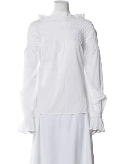 Pre-owned Merlette Off-the-shoulder Long Sleeve Blouse W/ Tags In White