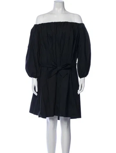 Pre-owned Merlette Off-the-shoulder Mini Dress In Black