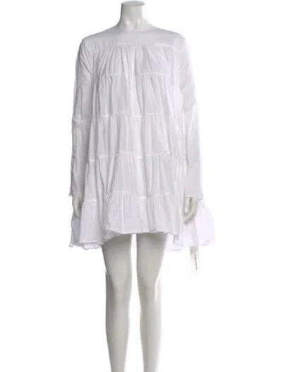 Pre-owned Merlette Off-the-shoulder Mini Dress In White