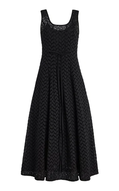 MERLETTE OLEA COTTON EYELET MIDI DRESS