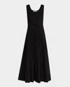 Merlette Olea Eyelet-embroidered Cotton Midi Dress In Black