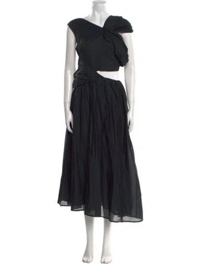 Pre-owned Merlette One-shoulder Long Dress W/ Tags In Black