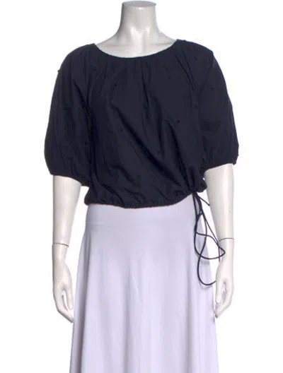 Pre-owned Merlette Patterned Scoop Neck Top W/ Tags In Black