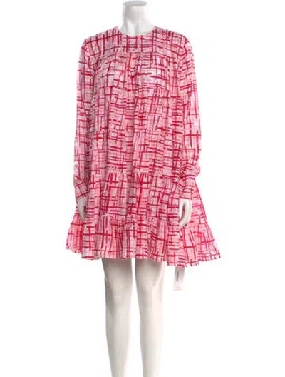 Pre-owned Merlette Plaid Print Mini Dress In Multi