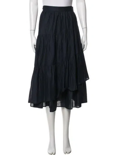 Pre-owned Merlette Pleated Accents Midi Length Skirt In Blue