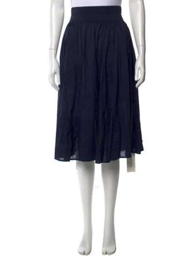Pre-owned Merlette Pleated Accents Midi Length Skirt In Blue