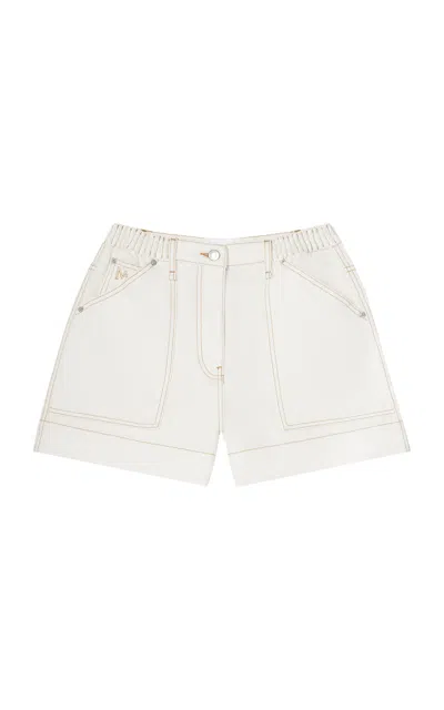 MERLETTE POLLOCK DENIM WIDE-LEG SHORTS