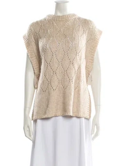 Pre-owned Merlette Printed Crew Neck Sweater In Neutral
