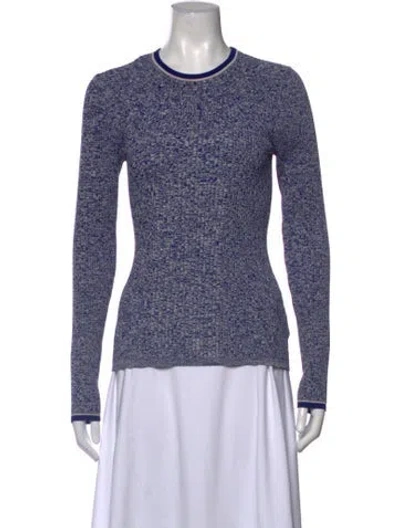 Pre-owned Merlette Printed Crew Neck Top In Blue