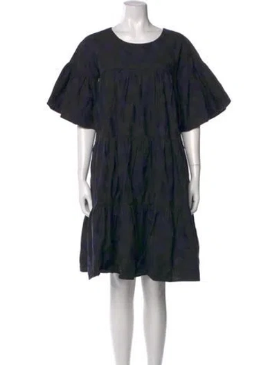 Pre-owned Merlette Printed Knee-length Dress In Black