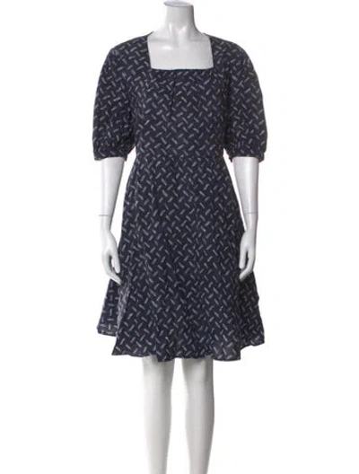 Pre-owned Merlette Printed Knee-length Dress In Blue