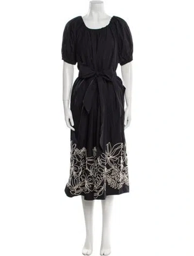 Pre-owned Merlette Printed Long Dress W/ Tags In Black
