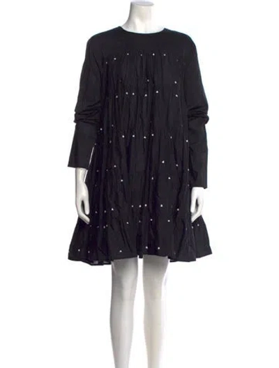 Pre-owned Merlette Printed Mini Dress In Black
