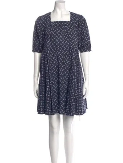 Pre-owned Merlette Printed Mini Dress In Blue