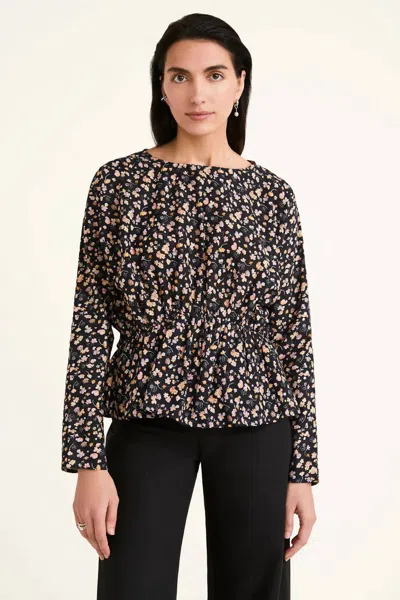 Merlette Reeves Long Sleeve Blouse In Deco Print In Black