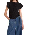 Merlette Reverie Jersey Cap Sleeve Top In Black In Black