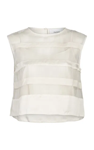 Merlette Roma Silk Organza Top In Off-white