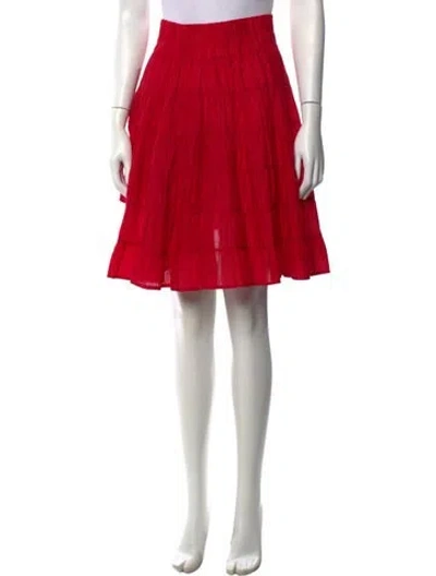 Pre-owned Merlette Ruffle Embellishment Mini Skirt In Red