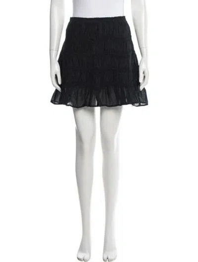 Pre-owned Merlette Ruffle Embellishment Mini Skirt W/ Tags In Black