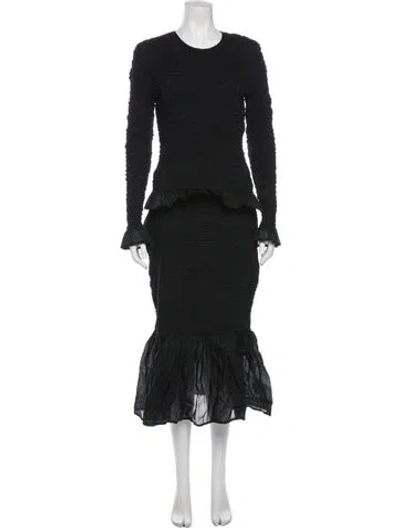 Pre-owned Merlette Ruffle Embellishment Skirt Set In Black