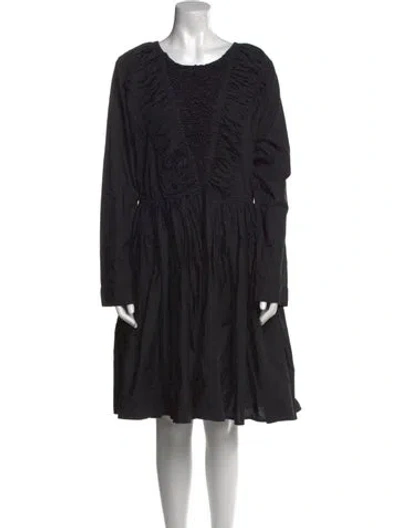 Pre-owned Merlette Scoop Neck Knee-length Dress In Black