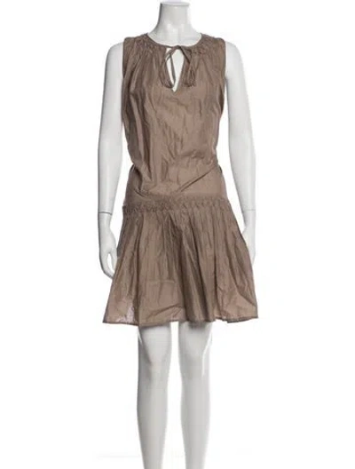 Pre-owned Merlette Scoop Neck Knee-length Dress In Gray