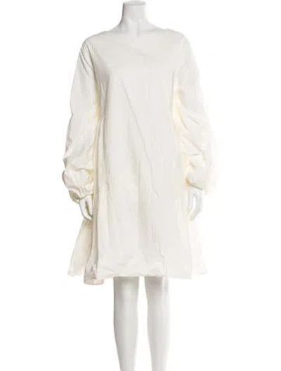 Pre-owned Merlette Scoop Neck Knee-length Dress In Neutral