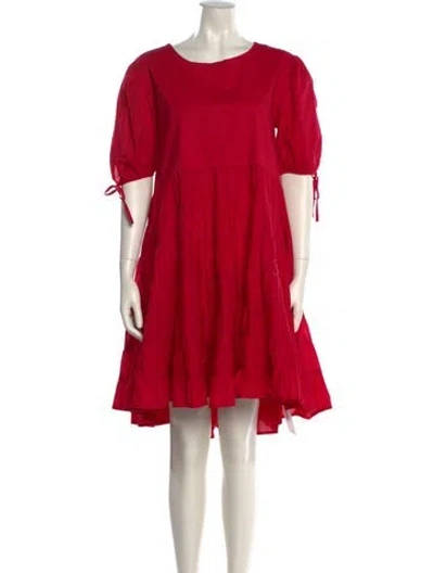 Pre-owned Merlette Scoop Neck Knee-length Dress In Pink