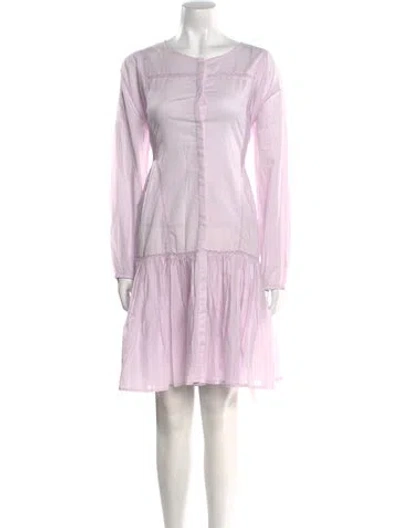 Pre-owned Merlette Scoop Neck Knee-length Dress In Purple