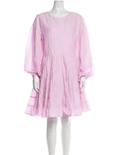 Pre-owned Merlette Scoop Neck Knee-length Dress In Purple