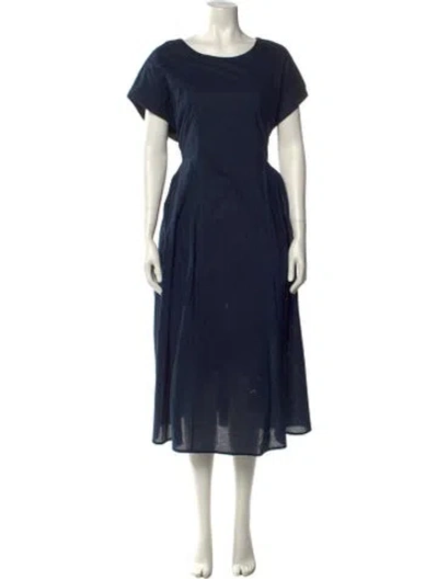 Pre-owned Merlette Scoop Neck Long Dress In Blue