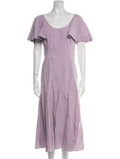 Pre-owned Merlette Scoop Neck Long Dress In Purple