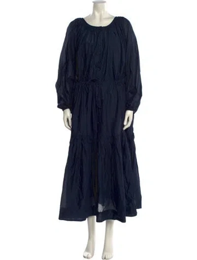 Pre-owned Merlette Scoop Neck Long Dress W/ Tags In Blue