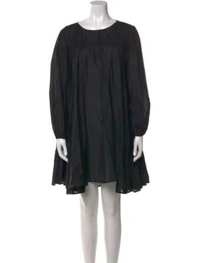 Pre-owned Merlette Scoop Neck Mini Dress In Black