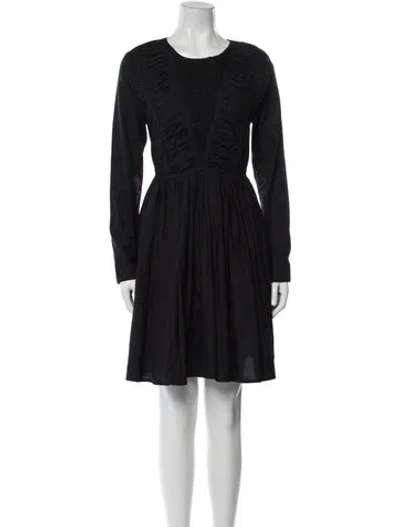 Pre-owned Merlette Scoop Neck Mini Dress In Black