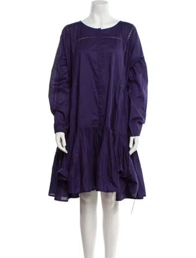 Pre-owned Merlette Scoop Neck Mini Dress In Blue