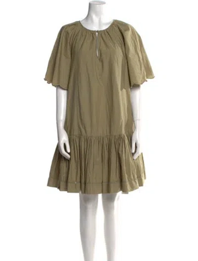 Pre-owned Merlette Scoop Neck Mini Dress In Green