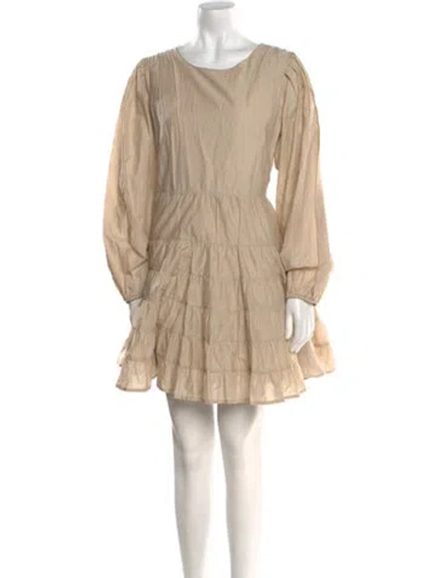 Pre-owned Merlette Scoop Neck Mini Dress In Neutral