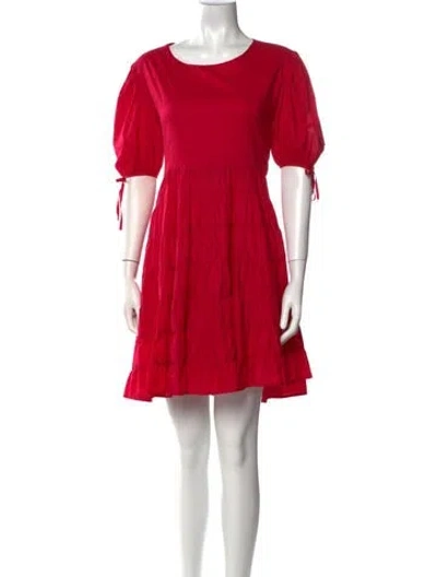 Pre-owned Merlette Scoop Neck Mini Dress In Pink