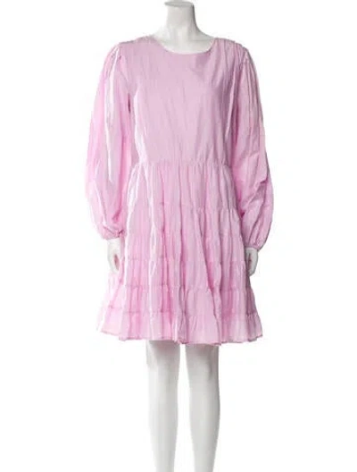 Pre-owned Merlette Scoop Neck Mini Dress In Pink