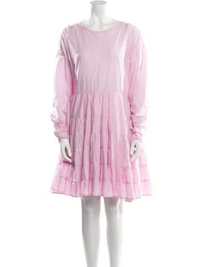 Pre-owned Merlette Scoop Neck Mini Dress In Pink